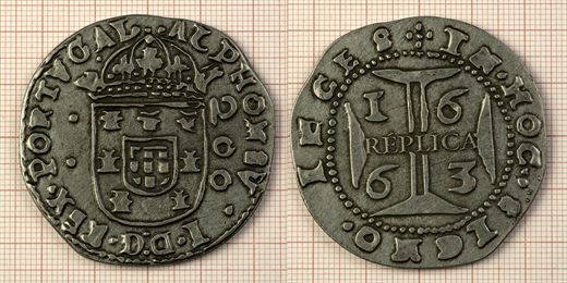 Moeda 69 - Meio Cruzado 1663