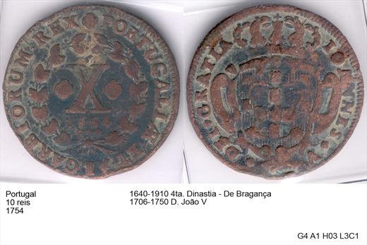 Portugal - Rei 10 - 1754 - G4 A1 H03 L3C1