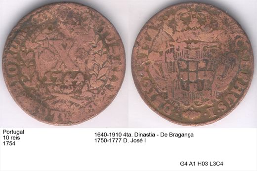 Portugal - Rei 10 - 1754 - G4 A1 H03 L3C4