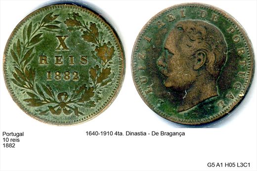 Portugal - Rei 10 - 1882 - G5 A1 H05 L3C1
