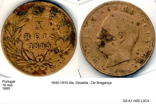 Portugal - Rei 10 - 1885 - G5 A1 H05 L3C4