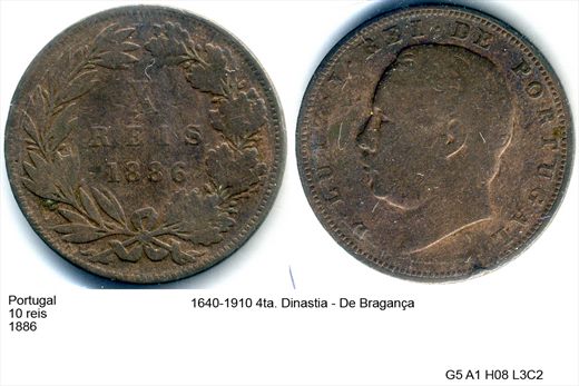 Portugal - Rei 10 - 1886 - G5 A1 H08 L3C2