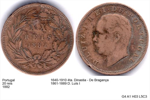 Portugal - Rei 20 - 1882 - G4 A1 H03 L5C3