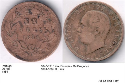 Portugal - Rei 20 - 1884 - G4 A1 H04