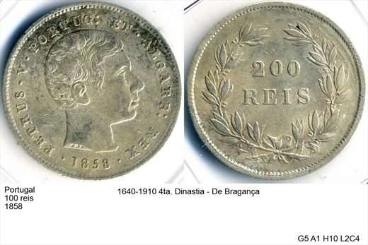 Portugal - Rei 200 - 1858 - G5 A1 H10 L2C4