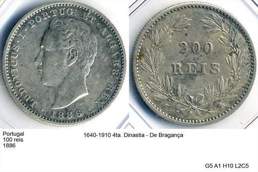 Portugal - Rei 200 - 1886 - G5 A1 H10 L2C5