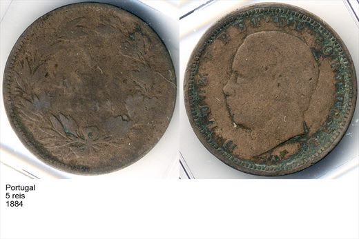 Portugal - Rei 5 - 1884 - G6 A1 H12 L7C3
