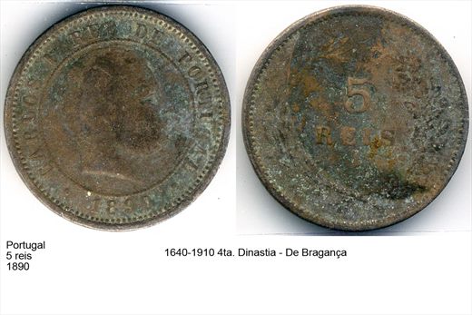Portugal - Rei 5 - 1890 - G6 A1 H12 L7C5