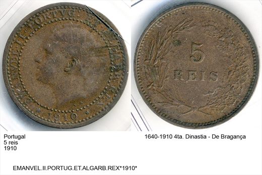 Portugal - Rei 5 - 1910 - G6 A2 H01 L6C3