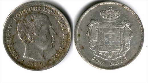 Portugal - Rei 500 - 1858