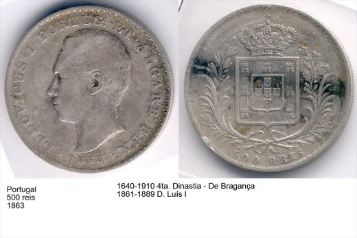 Portugal - Rei 500 - 1863 - G4 A1 H04 L5C1