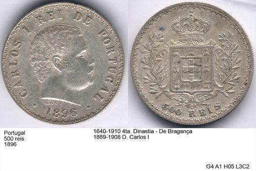 Portugal - Rei 500 - 1896 - G4 A1 H05 L3C2