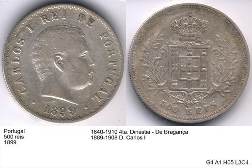 Portugal - Rei 500 - 1899 - G4 A1 H05 L3C4