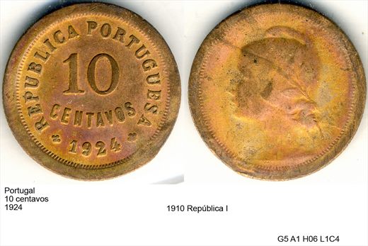 Portugal - Centavo 10 - 1924 - G5 A1 H06 L1C4