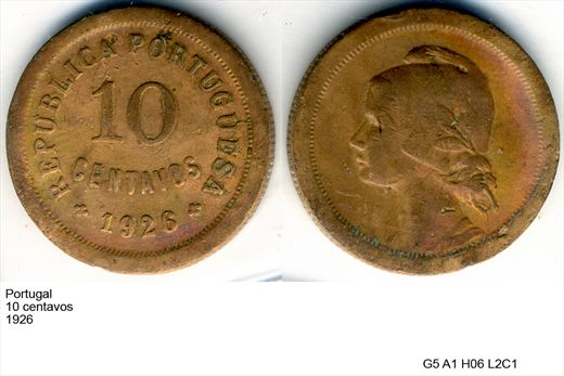 Portugal - Centavo 10 - 1926 - G5 A1 H06 L2C1