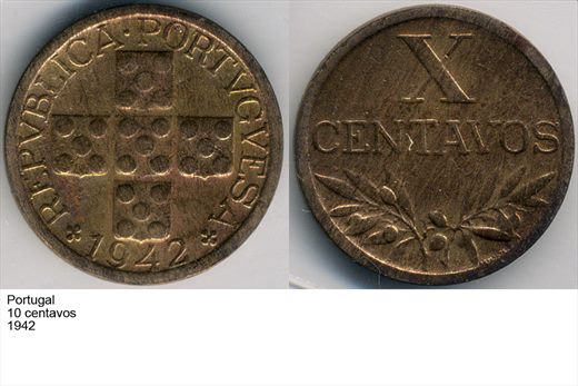 Portugal - Centavo 10 - 1942 - G6 A1 H10 L4C5