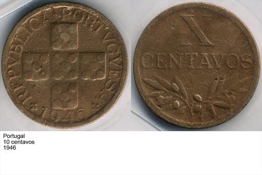 Portugal - Centavo 10 - 1946 - G6 A1 H10 L5C3