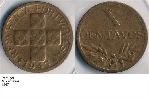 Portugal - Centavo 10 - 1947 - G6 A1 H10 L5C4