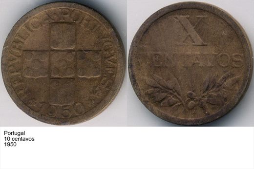 Portugal - Centavo 10 - 1950 - G6 A1 H10 L6C1