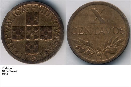 Portugal - Centavo 10 - 1951 - G6 A1 H10 L6C2
