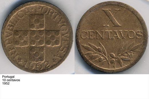 Portugal - Centavo 10 - 1952 - G6 A1 H10 L6C3