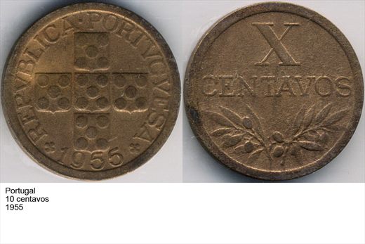 Portugal - Centavo 10 - 1955 - G6 A1 H10 L6C6