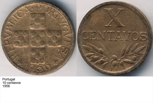 Portugal - Centavo 10 - 1956 - G6 A1 H10 L7C1