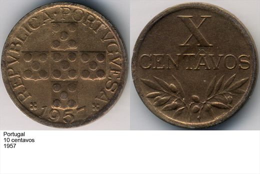 Portugal - Centavo 10 - 1957 - G6 A1 H10 L7C2
