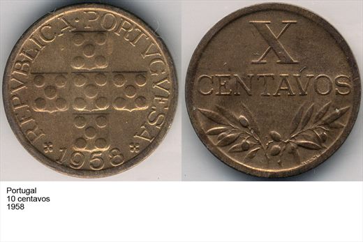 Portugal - Centavo 10 - 1958 - G6 A1 H10 L7C3