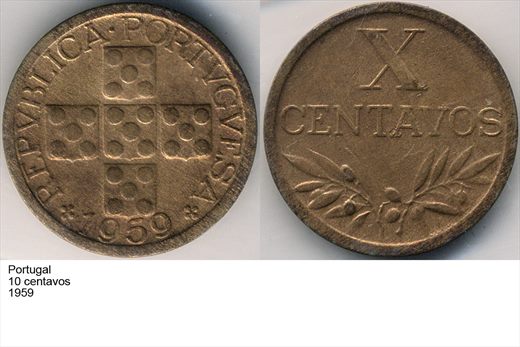 Portugal - Centavo 10 - 1959 - G6 A1 H10 L7C4