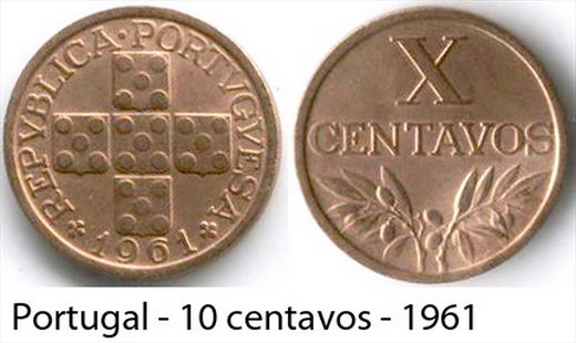 Portugal - centavo 10 - 1961