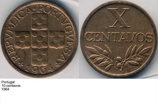 Portugal - Centavo 10 - 1964 - G6 A1 H11 L1C3