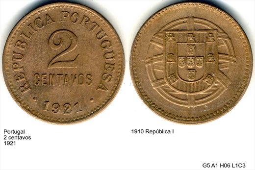 Portugal - Centavo 2 - 1921 - G5 A1 H06 L1C3