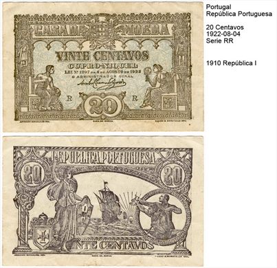 Portugal - Centavo 20 - 1922 - 08-04 - Serie R
