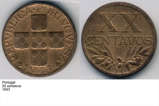 Portugal - Centavo 20 - 1943 - G6 A1 H10