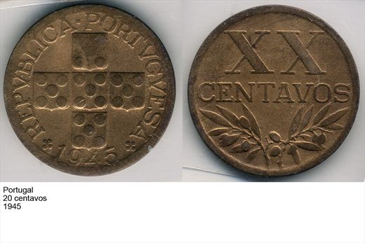 Portugal - Centavo 20 - 1945 - G6 A1 H10 L1C4