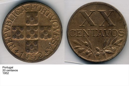 Portugal - Centavo 20 - 1952 - G6 A1 H10 L4C3
