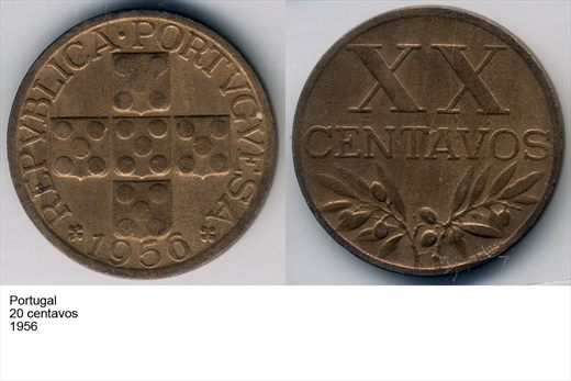 Portugal - Centavo 20 - 1956 - G6 A1 H10 L2C2