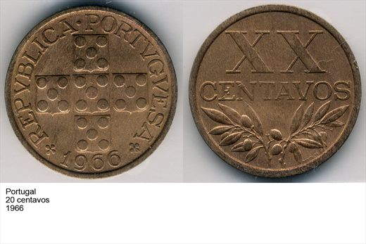 Portugal - Centavo 20 - 1966 - G6 A1 H10 L3C4