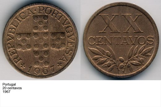 Portugal - Centavo 20 - 1967 - G6 A1 H10 L3C5