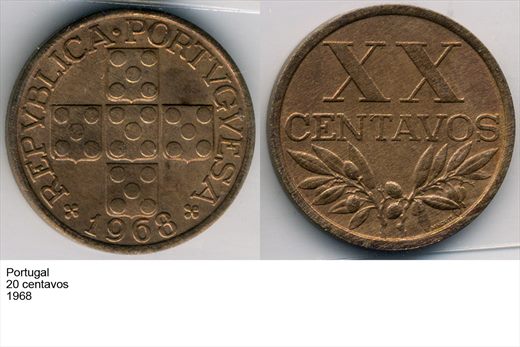 Portugal - Centavo 20 - 1968 - G6 A1 H10 L3C6
