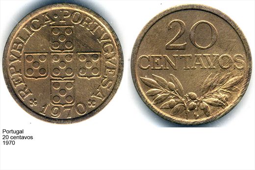 Portugal - Centavo 20 - 1970 - G6 A1 H11 L2C4