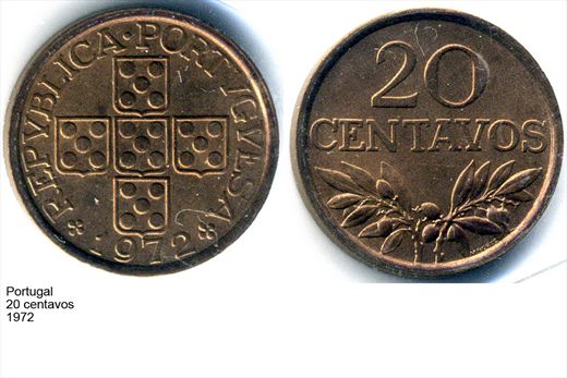 Portugal - Centavo 20 - 1972 - G6 A1 H11 L2C6