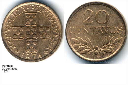 Portugal - Centavo 20 - 1974 - G6 A1 H11 L3C2