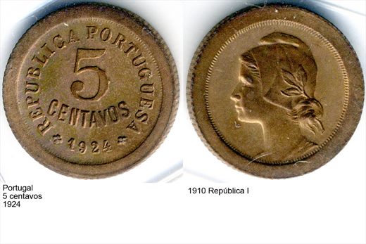 Portugal - Centavo 5 - 1924 - G6 A1 H11 L4C1