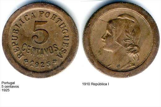 Portugal - Centavo 5 - 1925 - G6 A1 H11 L4C2