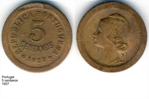 Portugal - Centavo 5 - 1927 - G6 A1 H11 L4C3