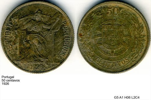 Portugal - Centavo 50 - 1926 - G5 A1 H06 L2C4