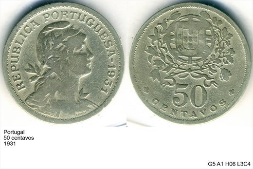 Portugal - Centavo 50 - 1931 - G5 A1 H06 L3C4