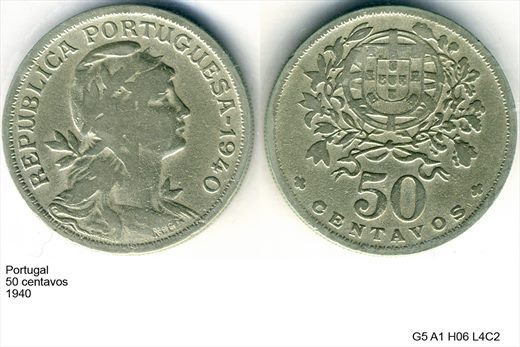 Portugal - Centavo 50 - 1940 - G5 A1 H06 L4C2
